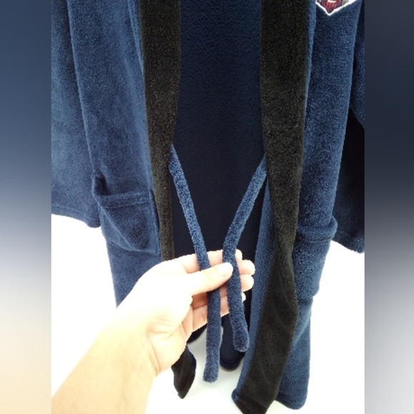 Joe Boxer Road Hogs Custom Chrome Born 2 Ride Blue Plush Men's Robe No Belt L - Picture 4 of 9